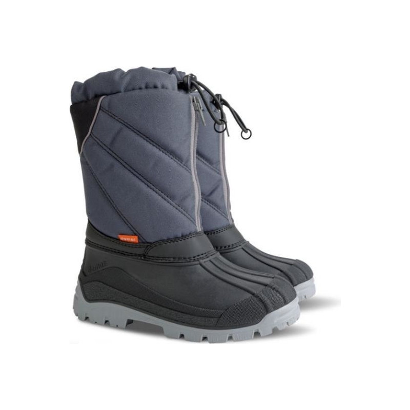 Niebieskie buty dziecięce zimowe Demar sznurowane z wełny