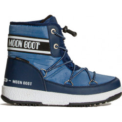 Niebieskie buty dziecięce zimowe Moon Boot dla chłopców sznurowane