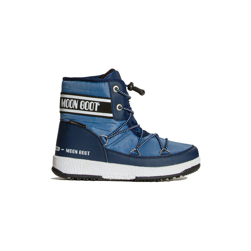 Niebieskie buty dziecięce zimowe Moon Boot dla chłopców sznurowane