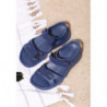 Niebieskie buty letnie męskie born2be w stylu casual na rzepy