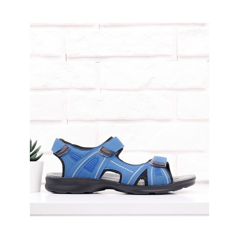 Niebieskie buty letnie męskie Yourshoes z nubuku