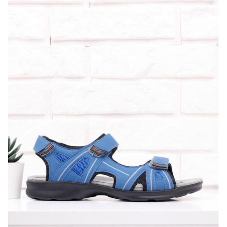 Niebieskie buty letnie męskie Yourshoes z nubuku