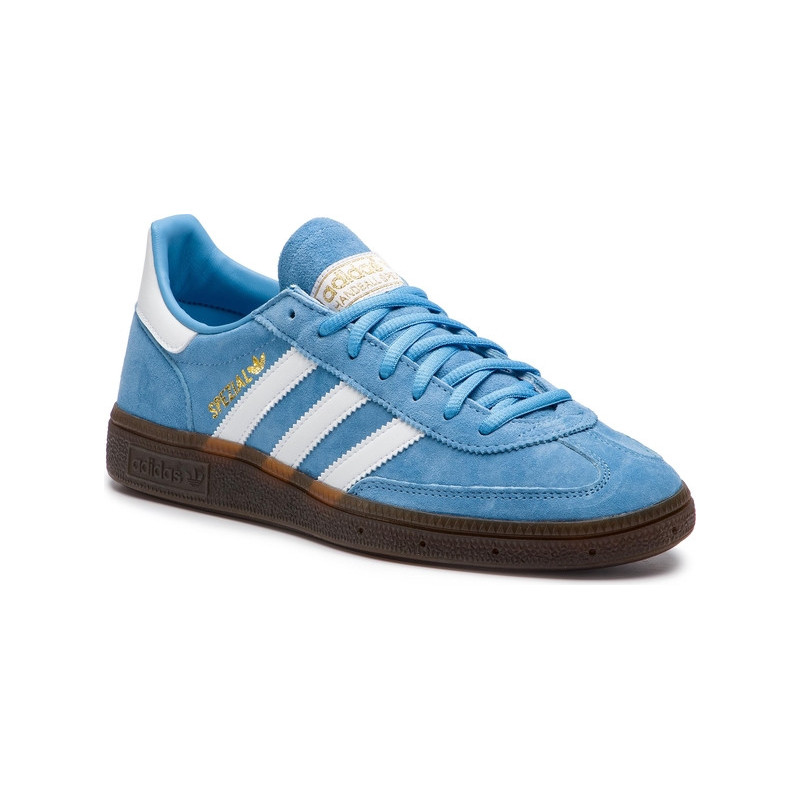 Niebieskie buty sportowe Adidas ze skóry ekologicznej sznurowane