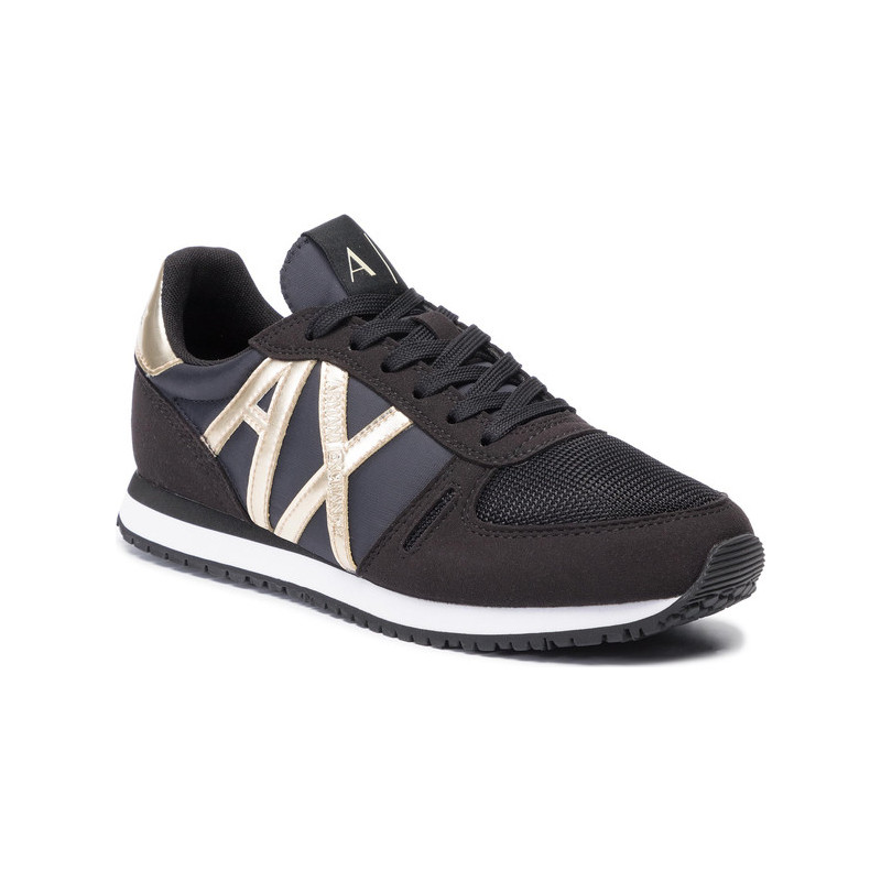 Niebieskie buty sportowe Armani Jeans z płaską podeszwą sznurowane