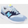 Niebieskie buty sportowe New Balance z płaską podeszwą sznurowane
