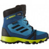 Niebieskie buty trekkingowe dziecięce Adidas w paseczki sznurowane dla chłopców