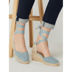 Niebieskie espadryle Castaner z klamrami