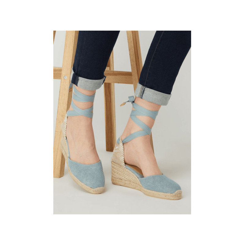 Niebieskie espadryle Castaner z klamrami