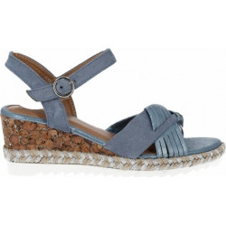 Niebieskie espadryle Lady Glory na koturnie z klamrami