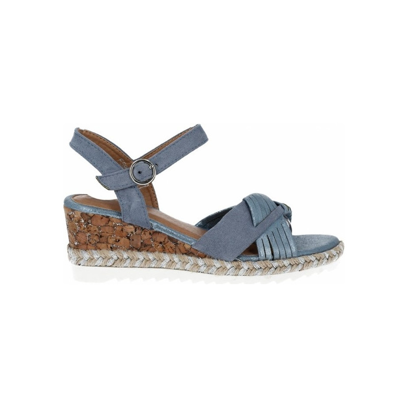 Niebieskie espadryle Lady Glory na koturnie z klamrami