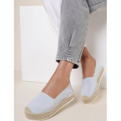 Niebieskie espadryle Renee z płaską podeszwą z tkaniny w stylu casual