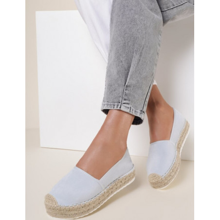 Niebieskie espadryle Renee z płaską podeszwą z tkaniny w stylu casual