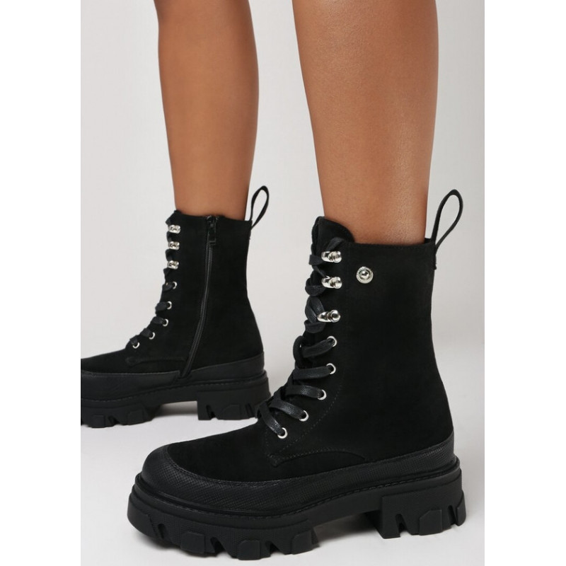 Botki born2be ze skóry ekologicznej na zamek w stylu casual