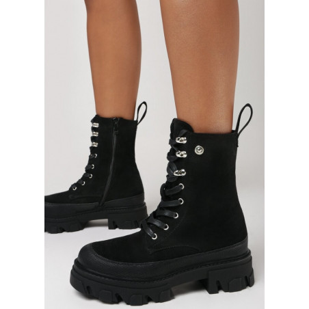 Botki born2be ze skóry ekologicznej na zamek w stylu casual