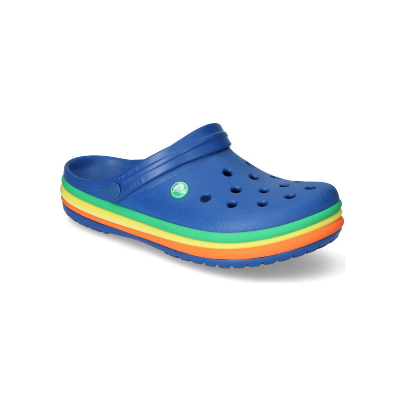 Niebieskie klapki Crocs z płaską podeszwą