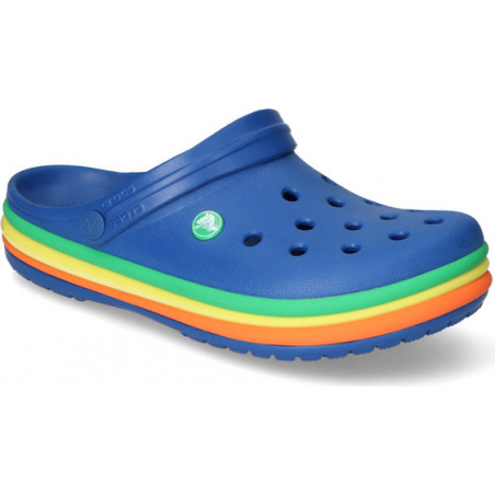 Niebieskie klapki Crocs z płaską podeszwą