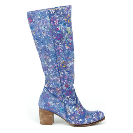 Niebieskie kozaki Zapato na obcasie w stylu boho