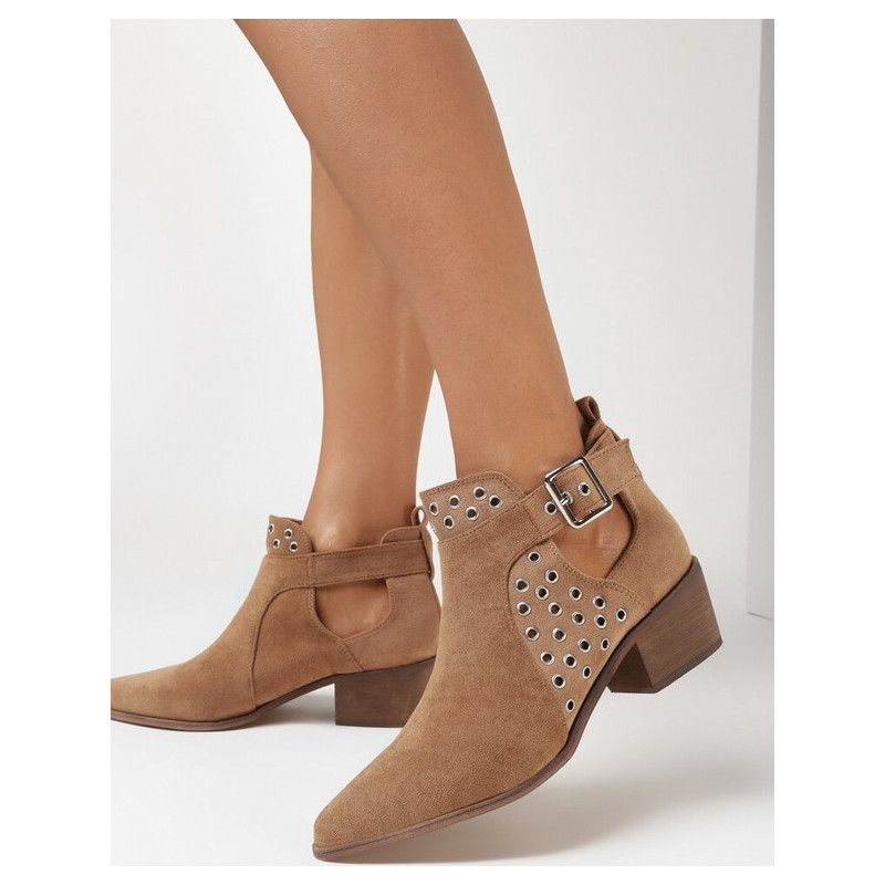 Botki born2be ze skóry na zamek