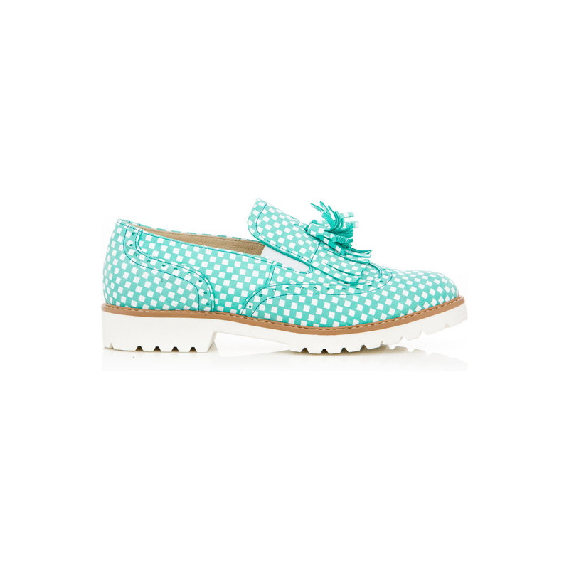 Niebieskie półbuty Zapato z płaską podeszwą