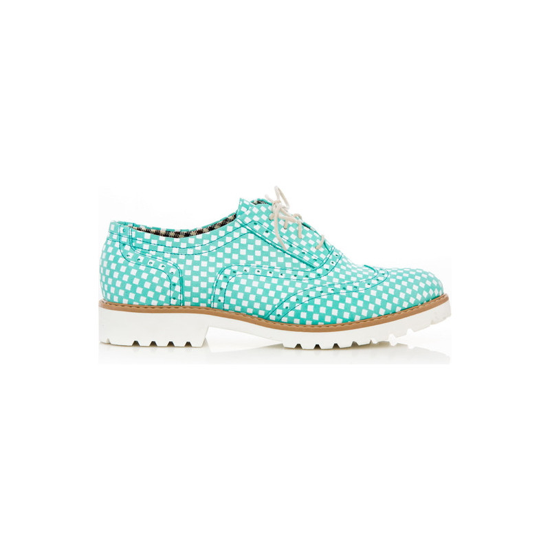 Niebieskie półbuty Zapato ze skóry sznurowane