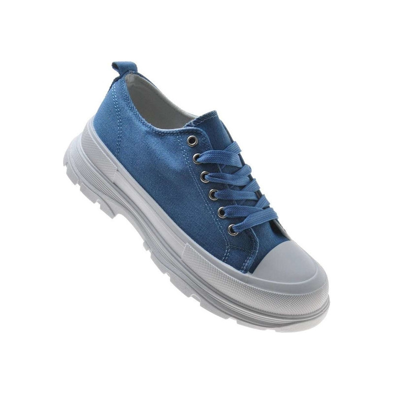 Niebieskie trampki Pantofelek24 sznurowane