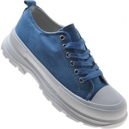 Niebieskie trampki Pantofelek24 sznurowane