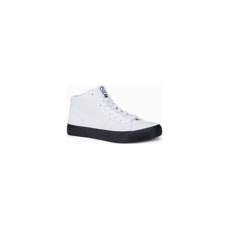 Ombre Buty męskie sneakersy T379 - białe