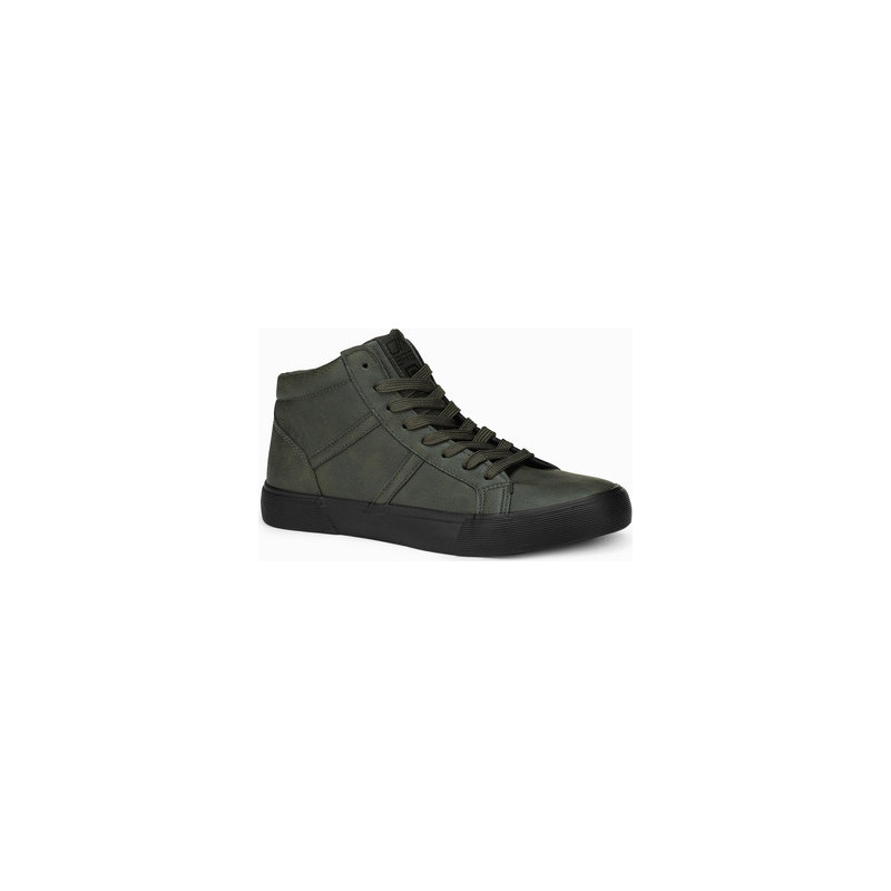 Ombre Buty męskie sneakersy T379 - ciemnooliwkowe