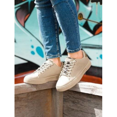 Ombre Klasyczne męskie buty sportowe T384 - beżowe