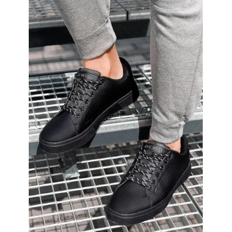 Ombre Klasyczne męskie buty sportowe T384 - czarne