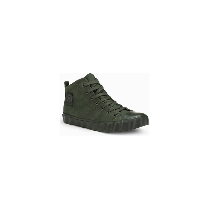 Ombre Trampki męskie sneakersy T374 - oliwkowy