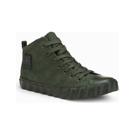 Ombre Trampki męskie sneakersy T374 - oliwkowy