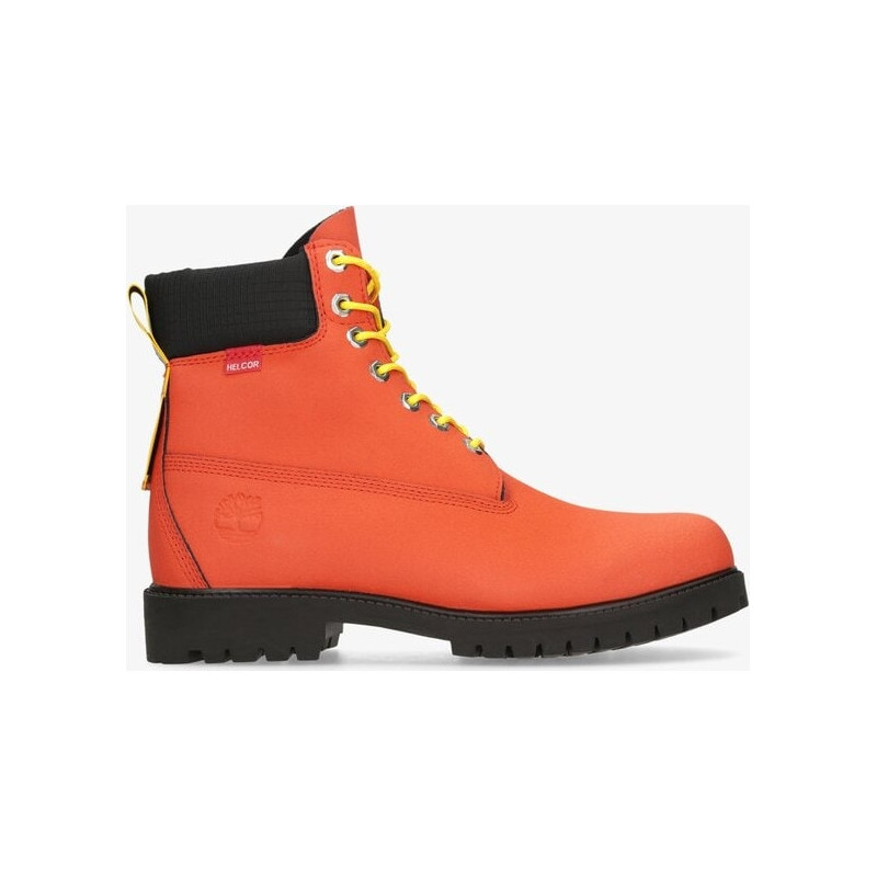 Pomarańczowe buty zimowe Timberland sznurowane w sportowym stylu