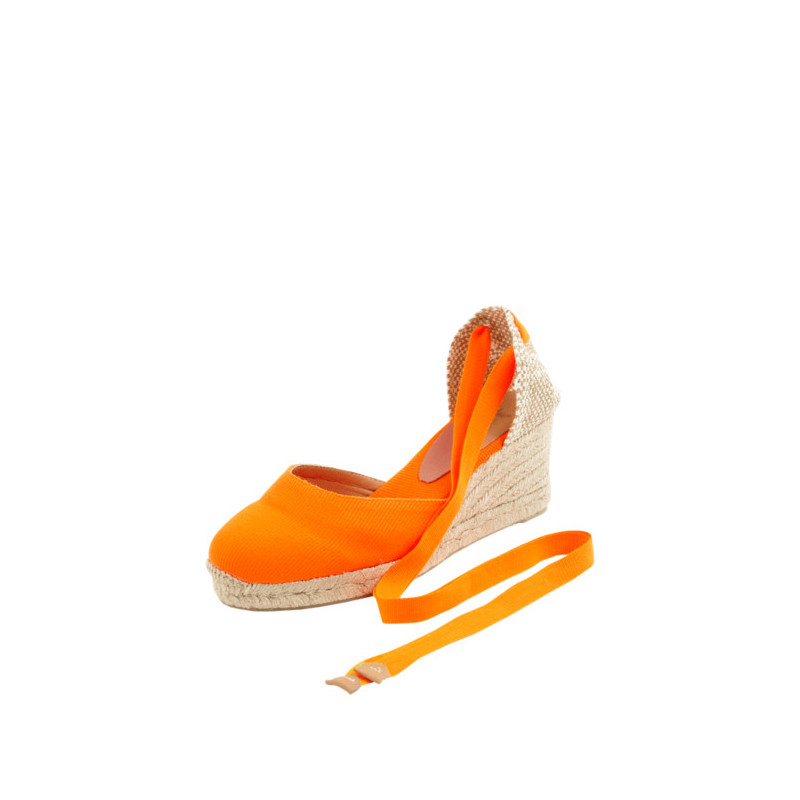 Pomarańczowe espadryle Castaner z klamrami w stylu casual