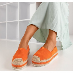 Pomarańczowe espadryle Royalfashion.pl na platformie