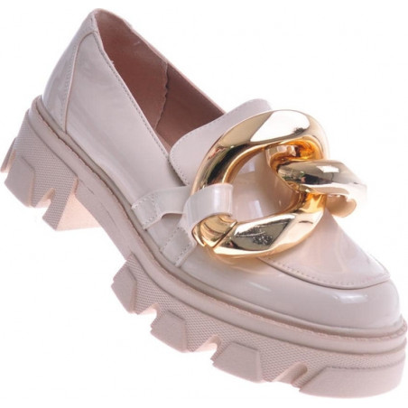 Półbuty Pantofelek24 lakierowane z płaską podeszwą