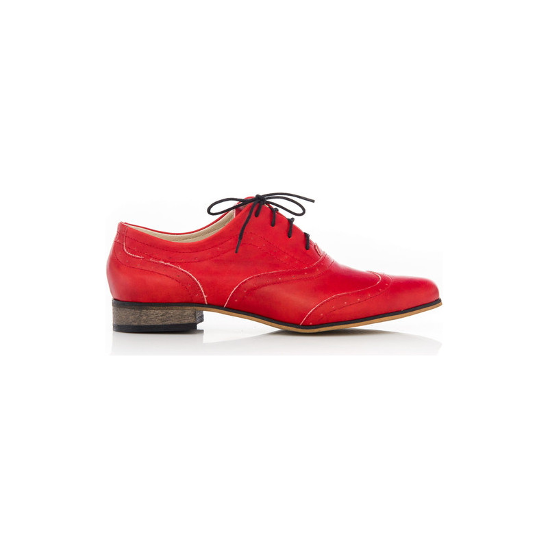 Półbuty Zapato w stylu casual sznurowane z płaską podeszwą