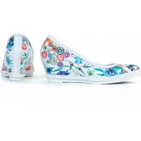 Półbuty Zapato ze skóry na koturnie