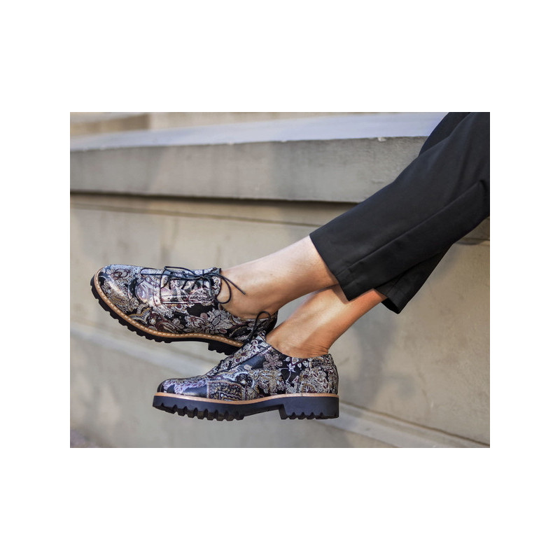 Półbuty Zapato ze skóry w stylu retro