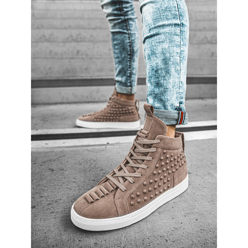 producent niezdefiniowany SNEAKERSY WYSOKIE BEŻOWE OZONEE G/270Z