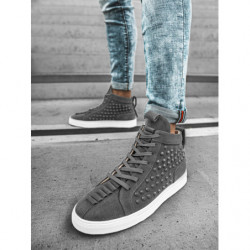 producent niezdefiniowany SNEAKERSY WYSOKIE GRAFITOWE OZONEE G/270Z