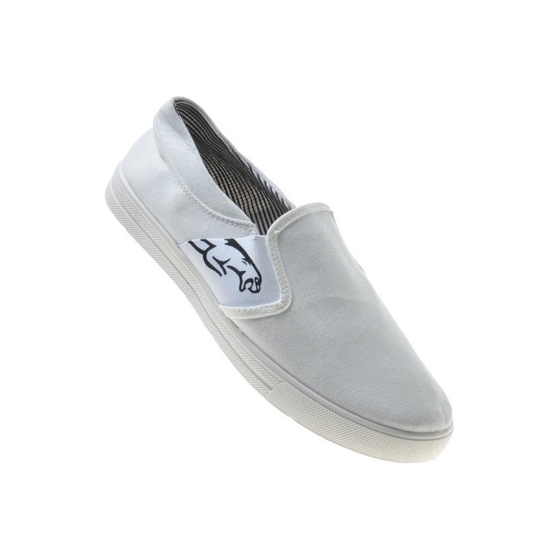 producent niezdefiniowany Trampki sportowe męskie wsuwane BIAŁE /E1-2 7858 S099/