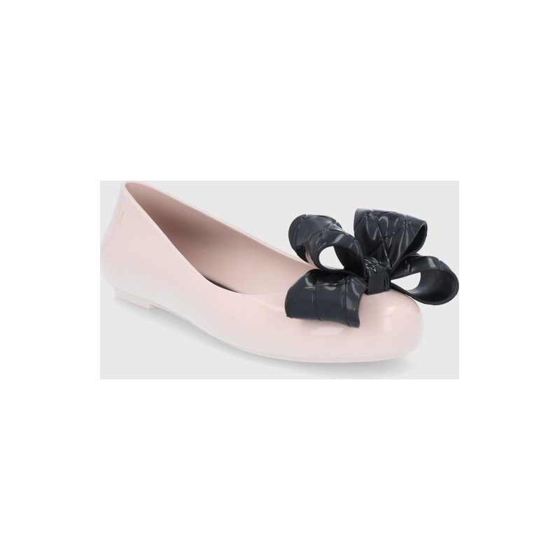Różowe baleriny Melissa z płaską podeszwą w stylu casual