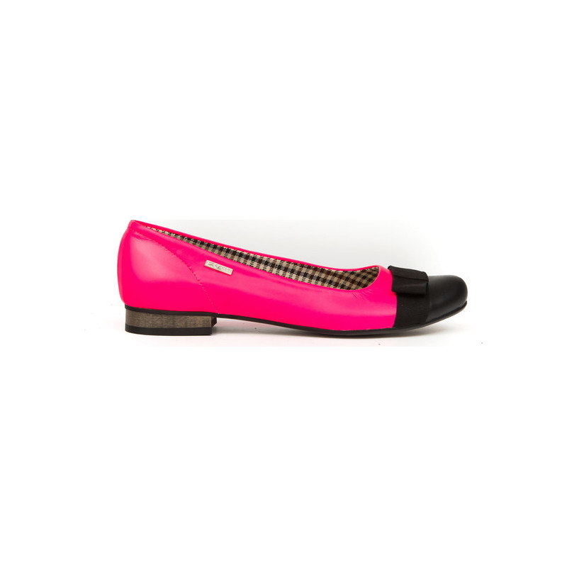 Różowe baleriny Zapato w stylu casual z płaską podeszwą ze skóry