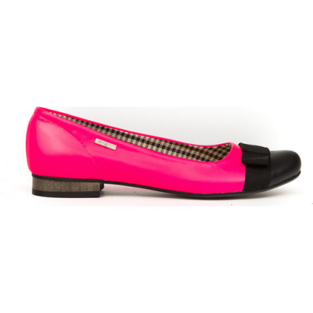Różowe baleriny Zapato w stylu casual z płaską podeszwą ze skóry