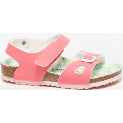 Różowe buty dziecięce letnie Birkenstock na rzepy dla dziewczynek