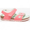 Różowe buty dziecięce letnie Birkenstock na rzepy dla dziewczynek