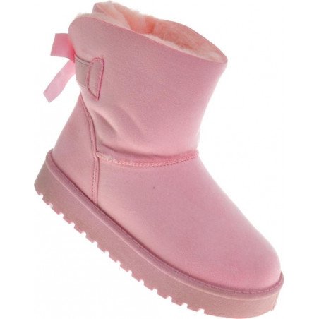 Różowe buty dziecięce zimowe producent niezdefiniowany z zamszu