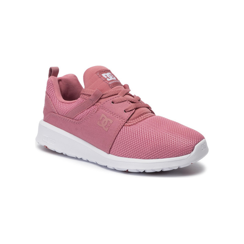 Różowe buty sportowe DC Shoes sznurowane z płaską podeszwą