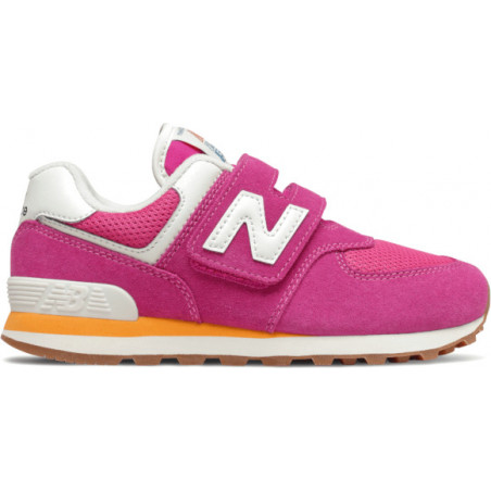 Różowe buty sportowe dziecięce New Balance z zamszu dla dziewczynek